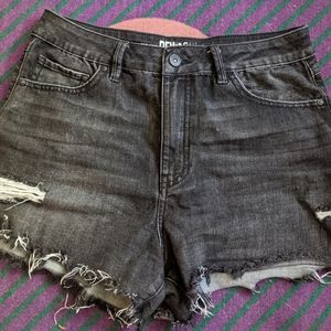 Black Wash High Waisted Shorts